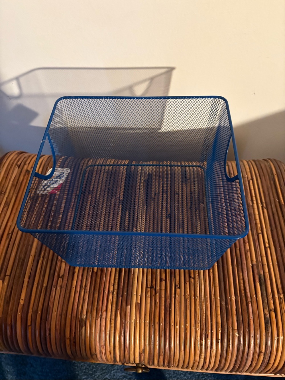 Blue Metal Mesh Storage Basket - 3 colors available (Blue, Red & Yellow